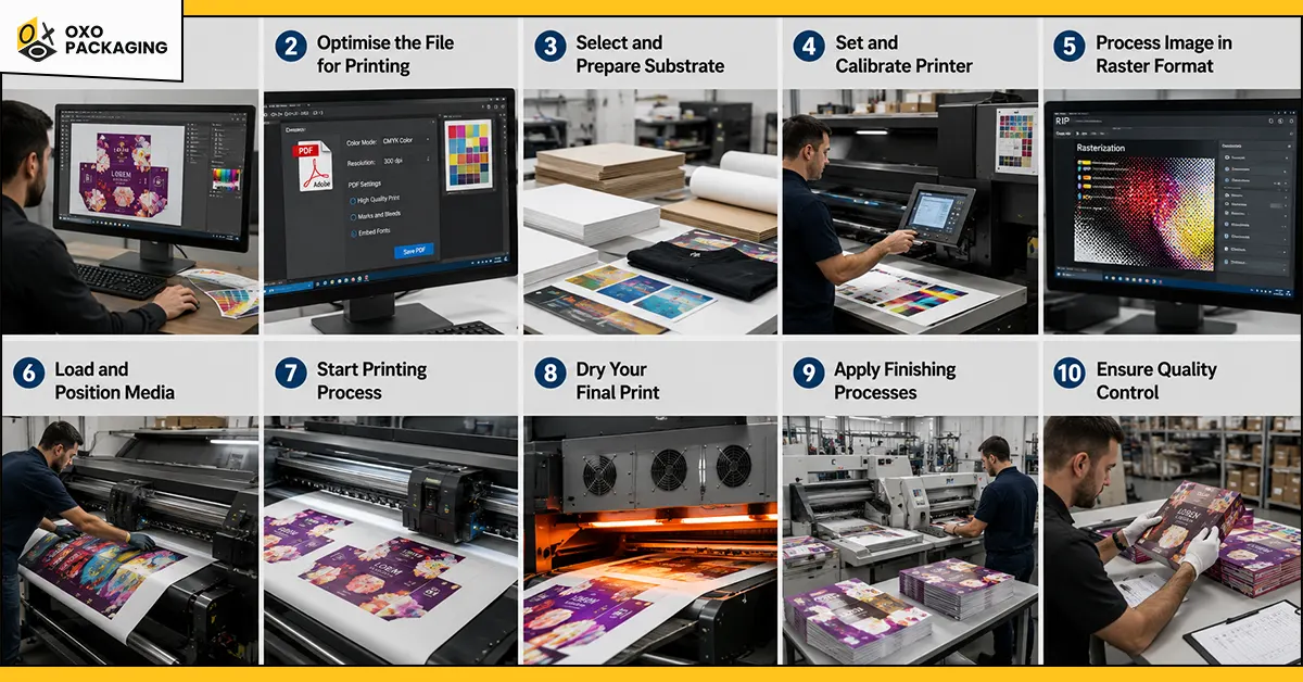 a step by step guide on digital printer printing process