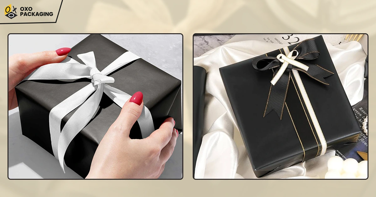Enhance Gift giving with custom black wrapping paper