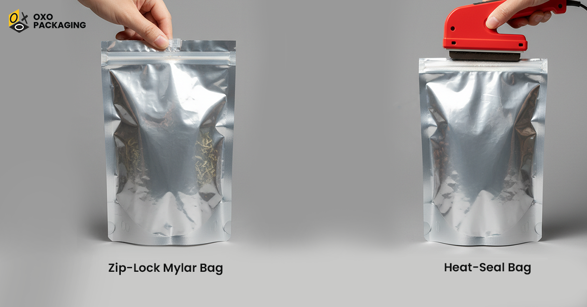 physical appearance material of both types of mylar bags