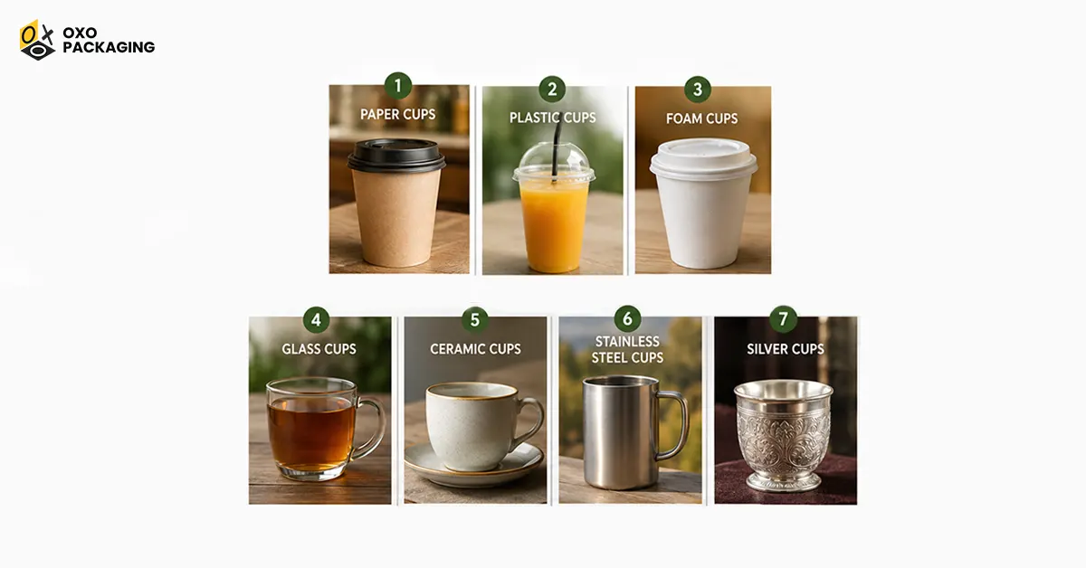 types of cups categorised by material uses a quick overview