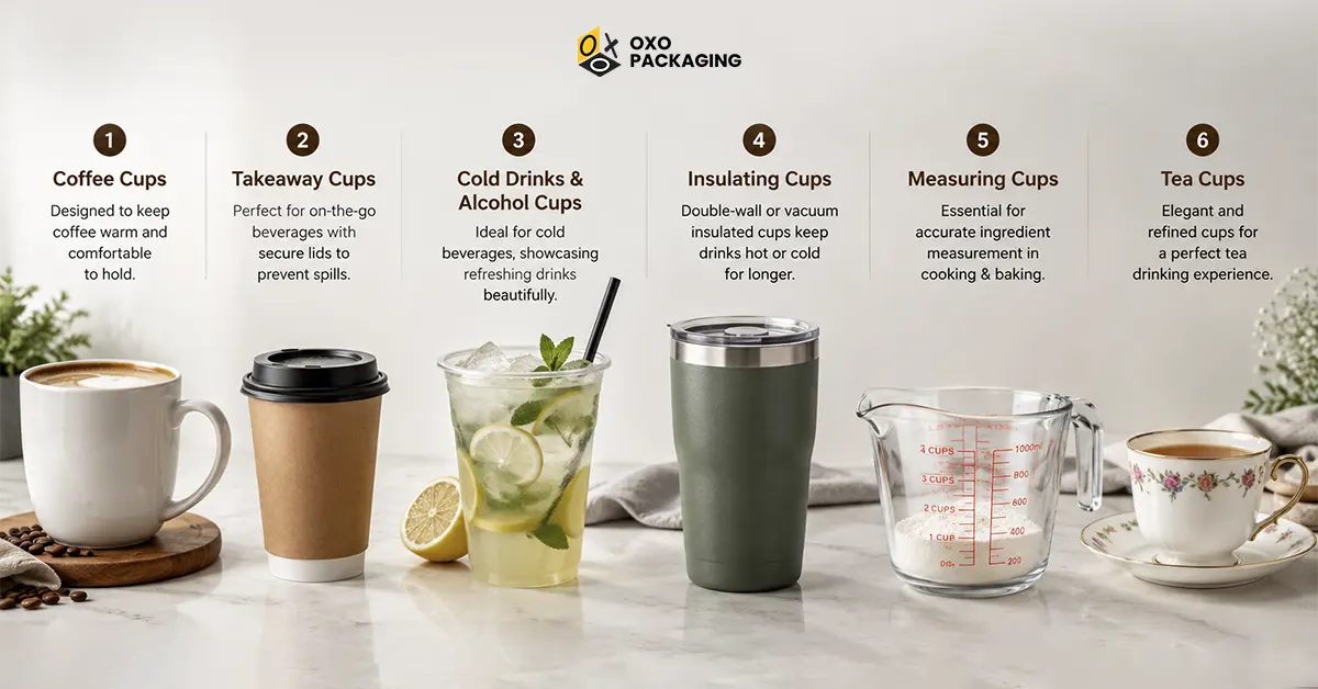 types of cups classified by their usage