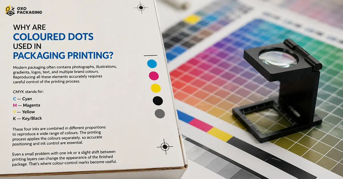 why are coloured dots used in packaging printing