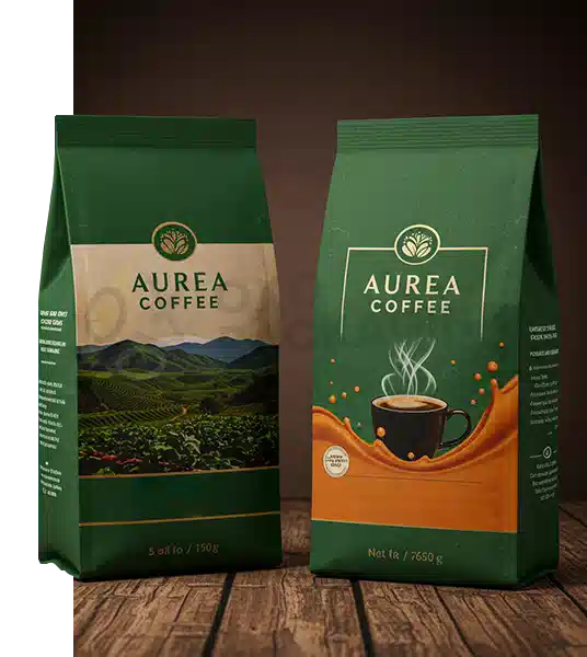 custom green coffee packaging