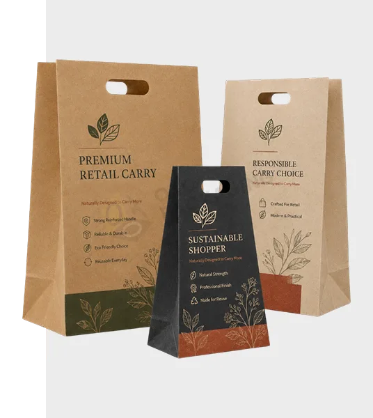 die cut handle bags bulk