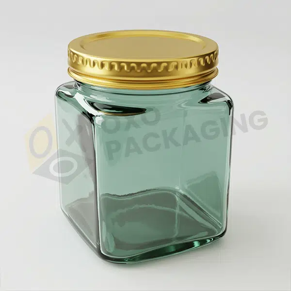12 oz square glass jars