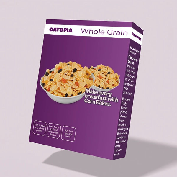 Printed Corn Flakes Cereal Packaging Boxes