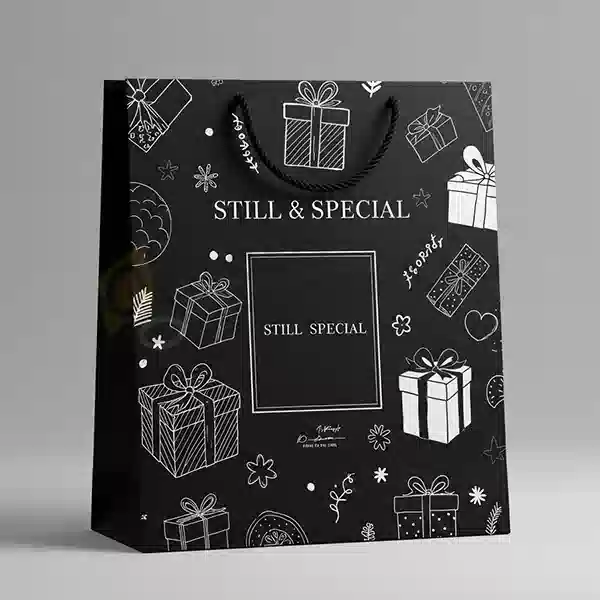 black and white gift bags
