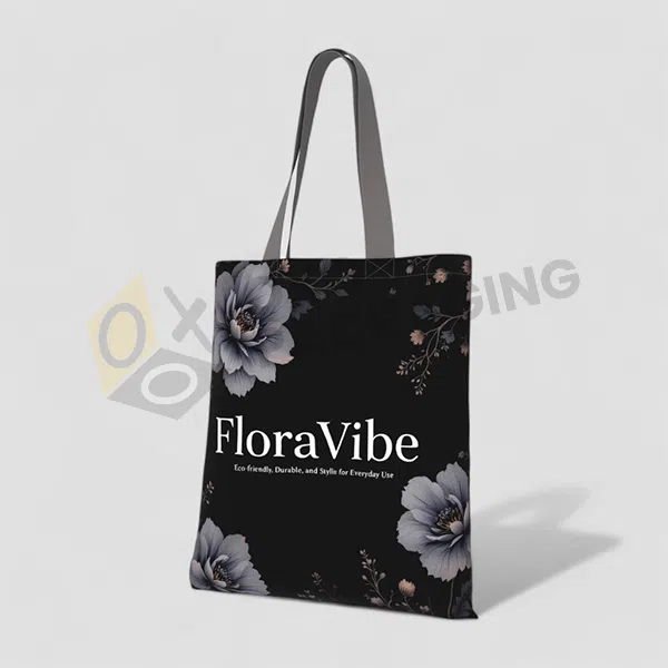 black tote bag with zip