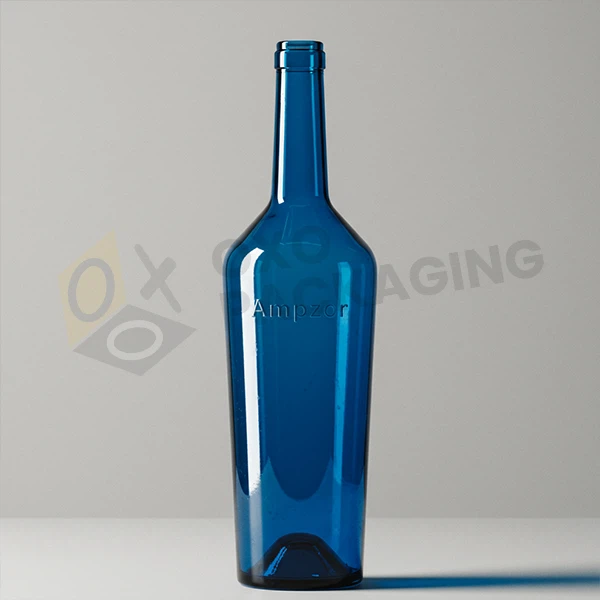 blue glass water bottles