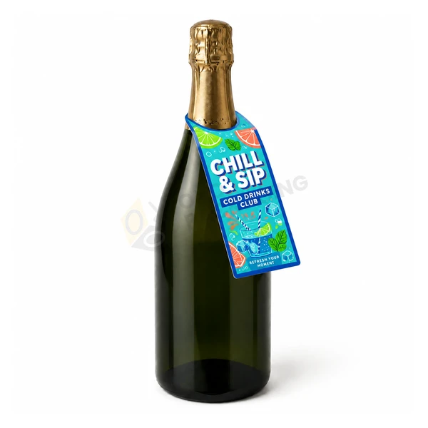 bottle neck hang tags with logo