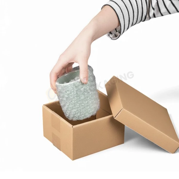 bubble wrap packaging with logo