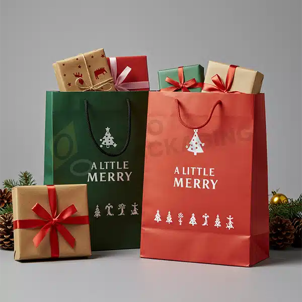 christmas present gift bags printed