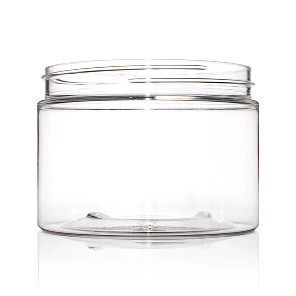 clear plastic cosmetic jar with lid