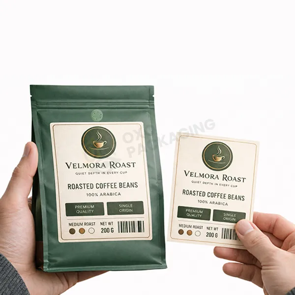 coffee bag labels with logo