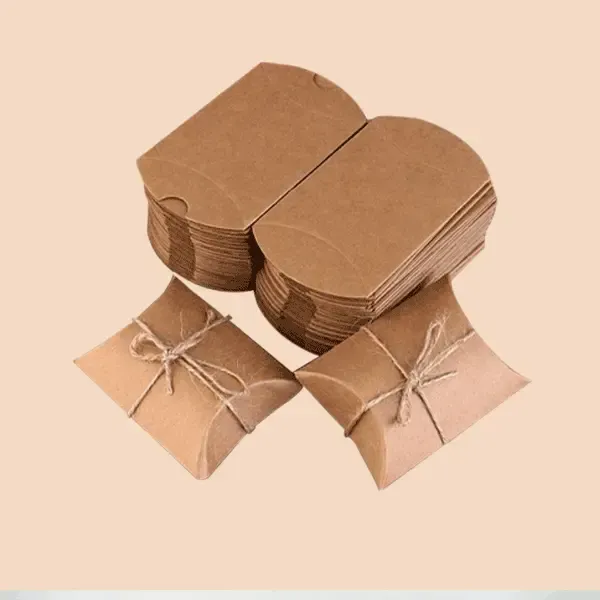 Custom Printed Kraft Paper Pillow Boxes