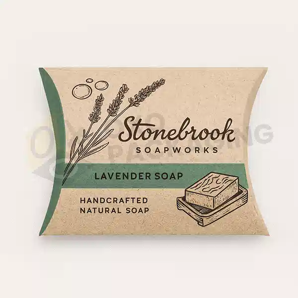 Custom Printed Kraft Paper Pillow Soap Packaging Boxes