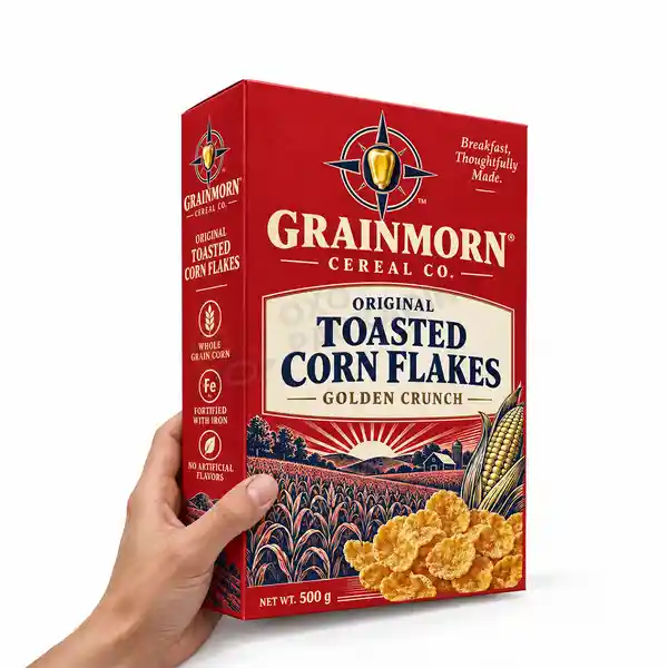 custom Printed Corn Flakes Cereal Packaging Boxes
