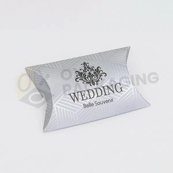 custom printed silver pillow boxes