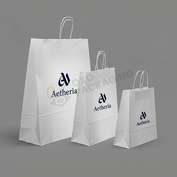 custom white paper bags
