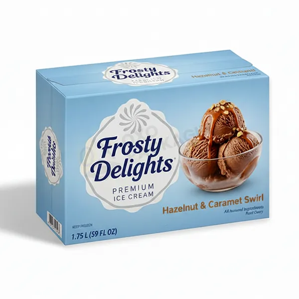 ice cream packaging with logo