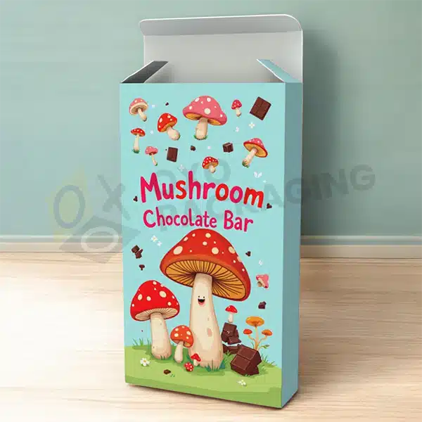 mushroom chocolate bar packaging