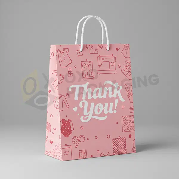 pink paper gift bags with handles