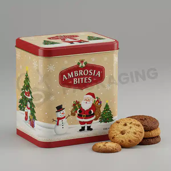 printed chrismast cookie tins