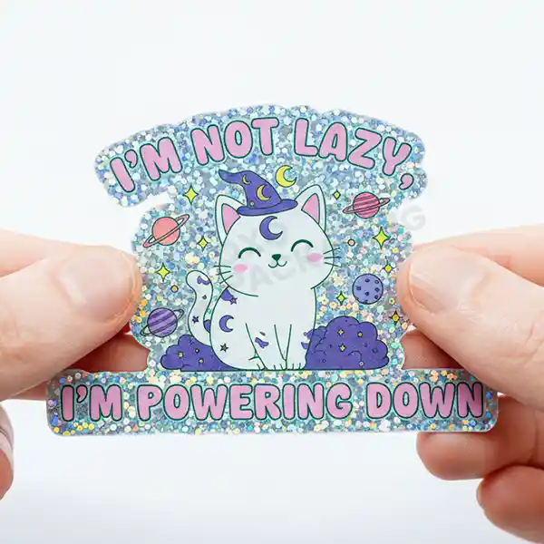 printed glitter stickers