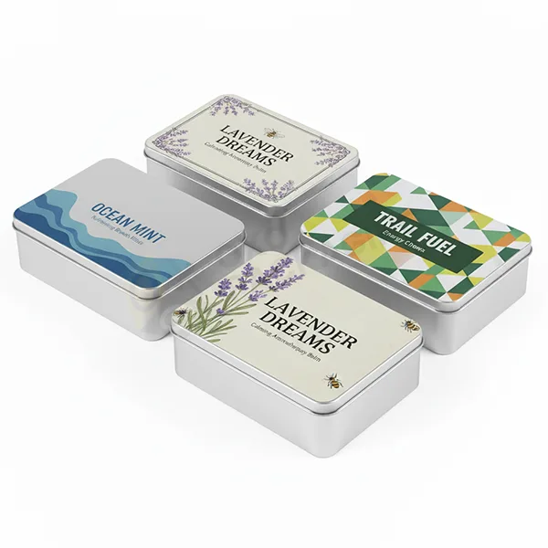 printed rectangular tins
