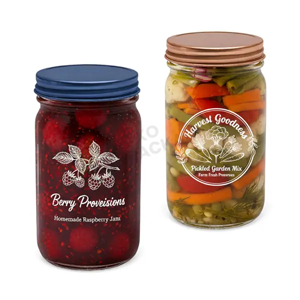 printed small canning jars