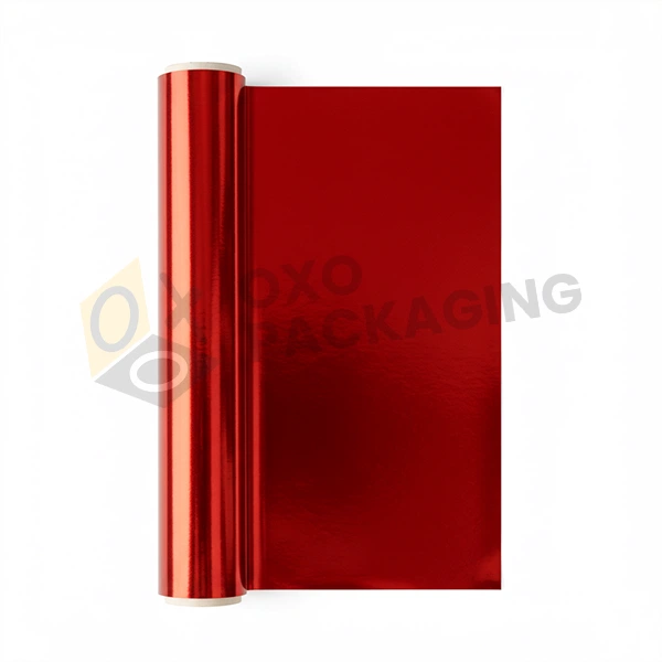 red metallic wrapping paper