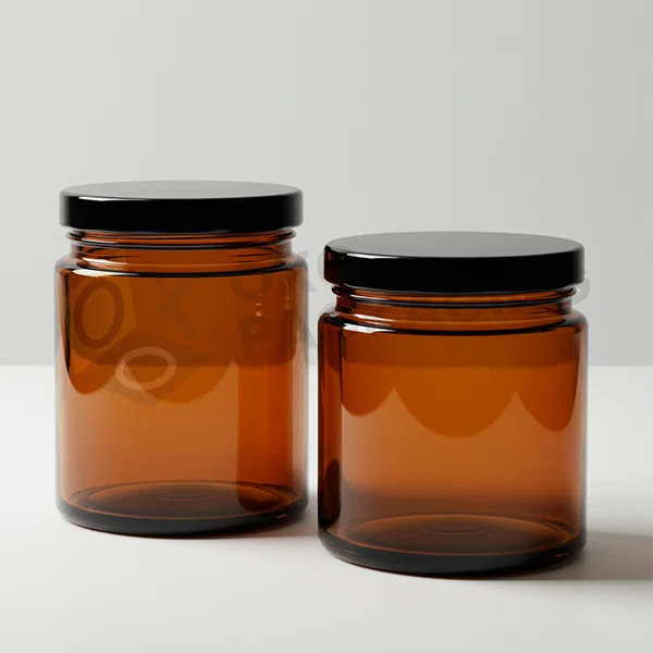 small square glass jars