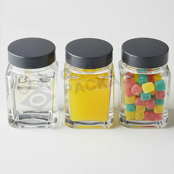 square glass jars with lids