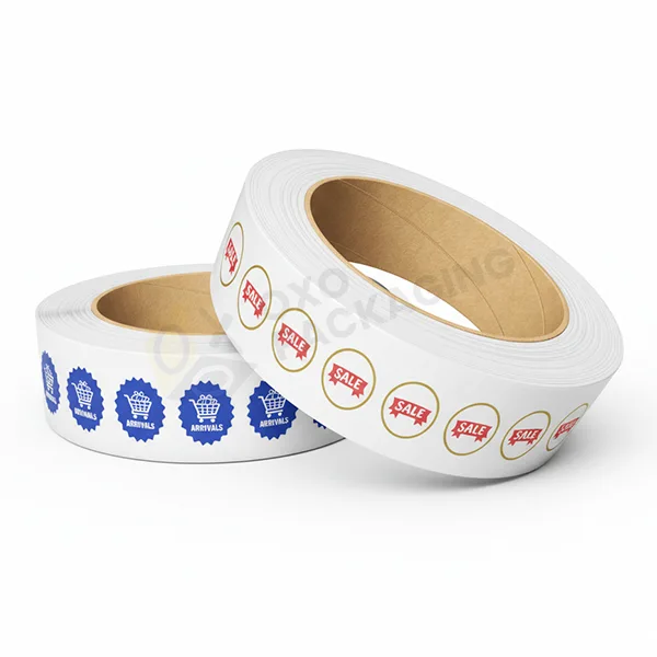 sticker rolls with logo