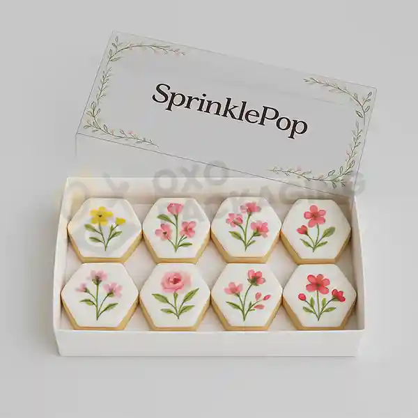 white cookie box with clear lid