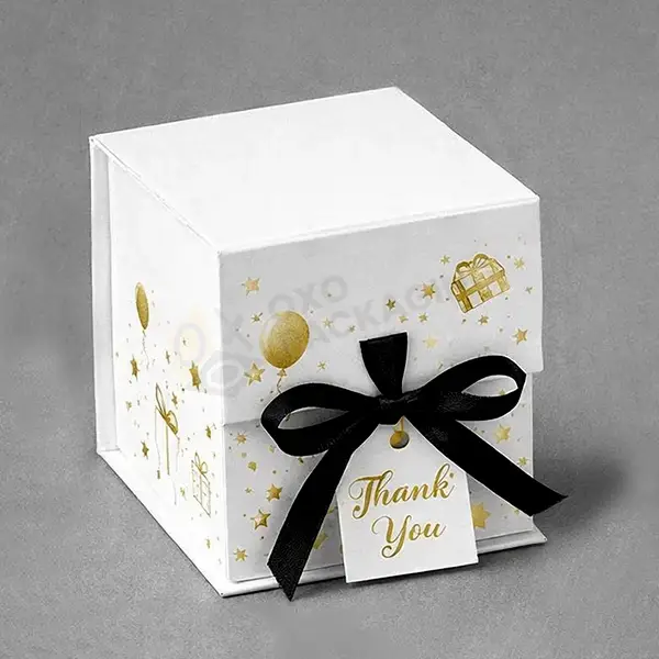 custom white cube gift boxes